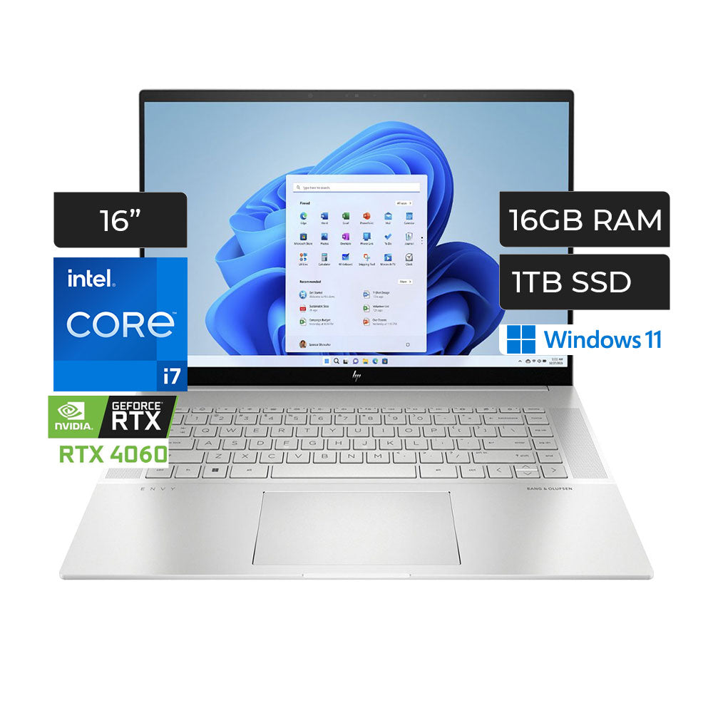 HP Envy 16-H1053Dx, Intel Core i7-13700H, 16Gb Ram, 1 TB SSD, Windows11, Nvidia RTX 4060 8Gb Graphics, 16" Wide Ultra XGA Touch-Screen, Natural Silver - Samazon