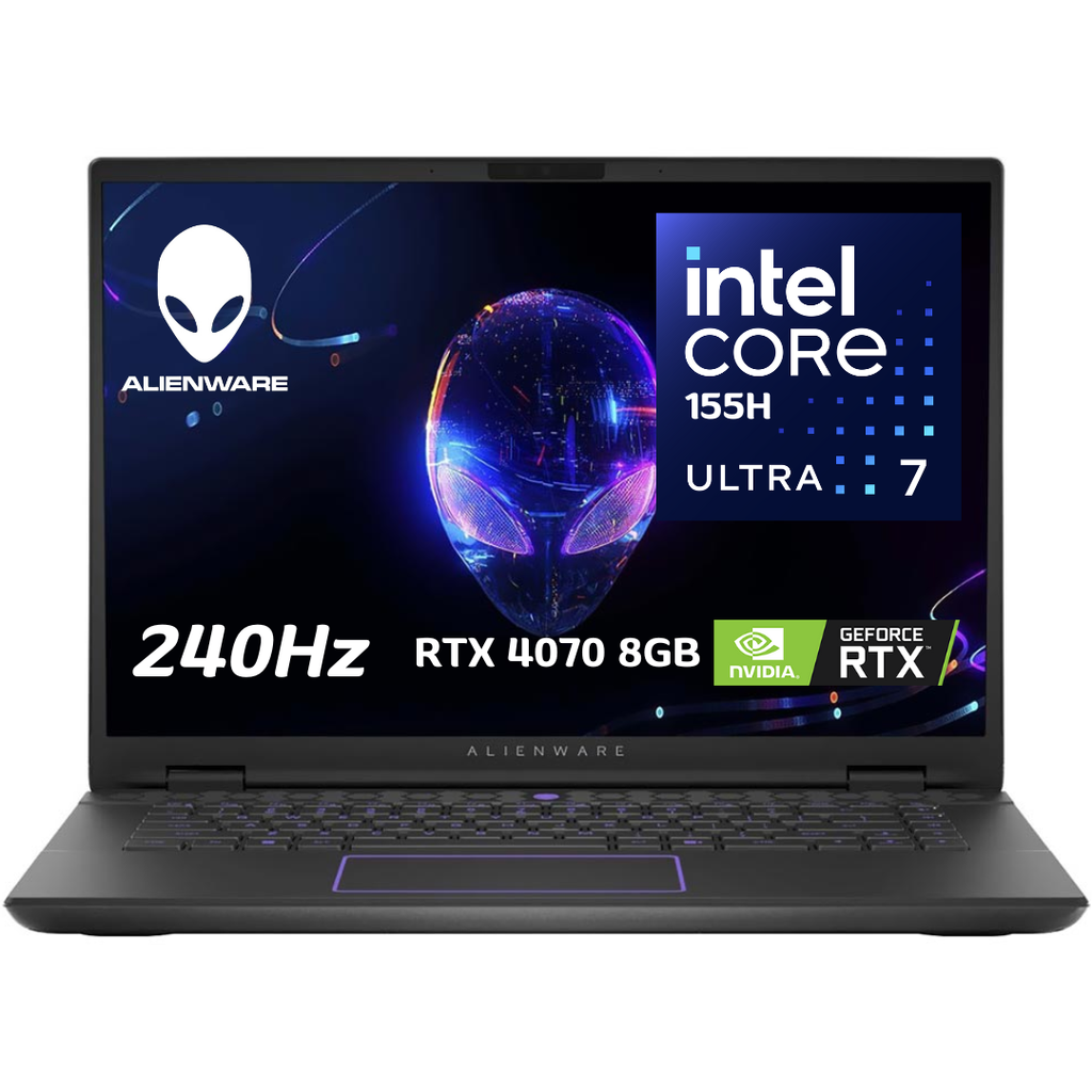 Dell Alienware M16 R2 - Intel Ultra 7 155H, 16Gb Ram - 1 Tb SSD - Nvidia Geforce RTX 4070 8Gb Graphics - 16" inch QHD 240Hz - Dark Metallic Moon - Samazon