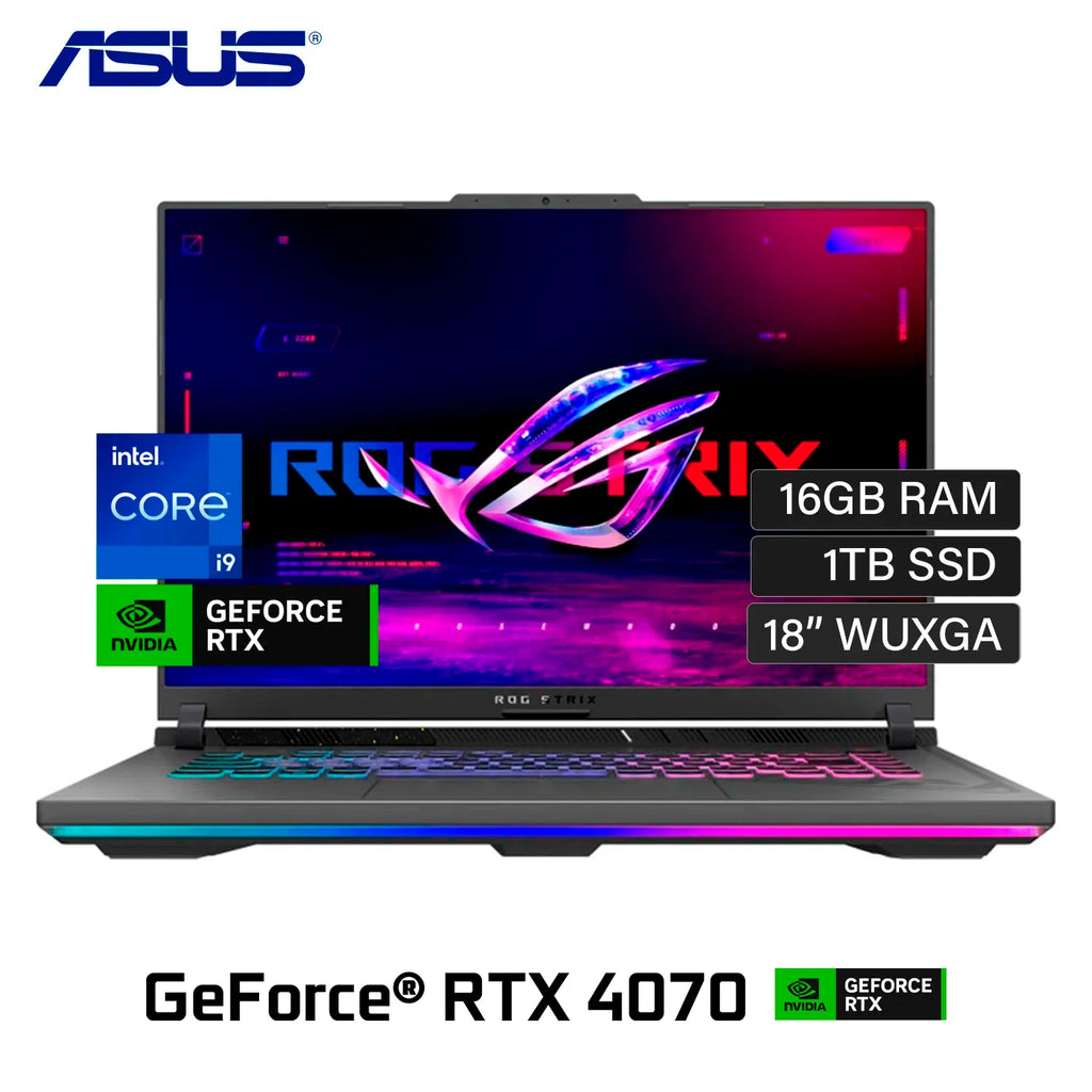 ASUS ROG Strix G18 GAMING Intel Core i9-13980HX 16GB RAM 1TB SSD, NVIDIA RTX 4070 8GB Graphics, 18" inch WQXGA 240Hz Eclipse Gray, RGB Keyboard Windows11 - Samazon