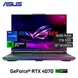 ASUS ROG Strix G18 GAMING Intel Core i9-13980HX 16GB RAM 1TB SSD, NVIDIA RTX 4070 8GB Graphics, 18" inch WQXGA 240Hz Eclipse Gray, RGB Keyboard Windows11 - Samazon