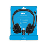 Logitech H390 Wired Headset for PC Laptop Stereo Headphones with Noise Cancelling Black