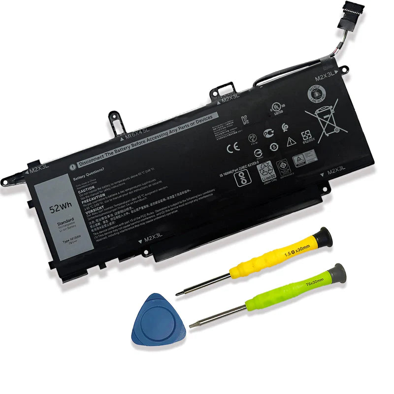 Laptop Battery For Dell Latitude 7400 2-in-1 9410 2-in-1 Serie 02K0CK 0C76H7 0CHWV6 11P1P 41M98 52WH 7.6V High Quality| Black