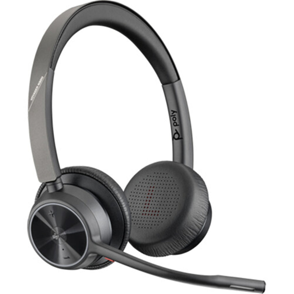 POLY Voyager Focus 2 USB-C Headset with USB-C A Adapter and Charging Station Bluetooth ANC Acoustic Fence Technology Black