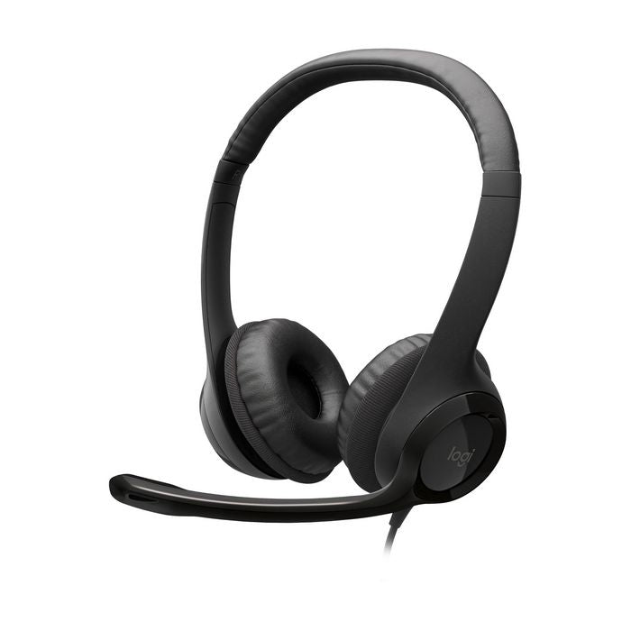 Logitech H390 Wired Headset for PC Laptop Stereo Headphones with Noise Cancelling Black