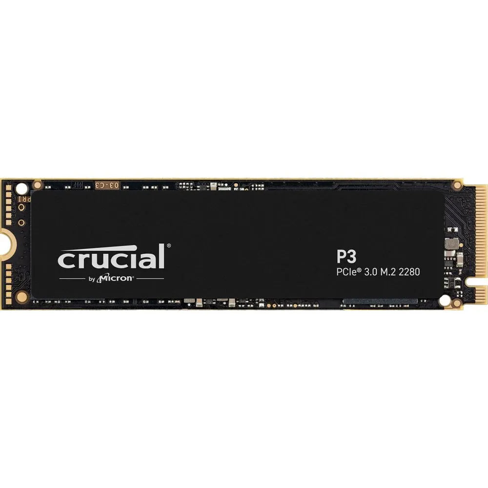 Micron Crucial P3 500GB PCI e 3.0 3D NAND NVM e M.2 SSD, up to 3500MB/s CT500P3SSD8, Black