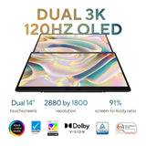 ASUS Zenbook Duo, Intel Core Ultra 9 185H, 32GB RAM, 1TB SSD, 14" 3K OLED WQXGA+ 120Hz Touch, Windows 11, UX8406MA-PS99T - Samazon