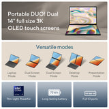 ASUS Zenbook Duo, Intel Core Ultra 9 185H, 32GB RAM, 1TB SSD, 14" 3K OLED WQXGA+ 120Hz Touch, Windows 11, UX8406MA-PS99T - Samazon