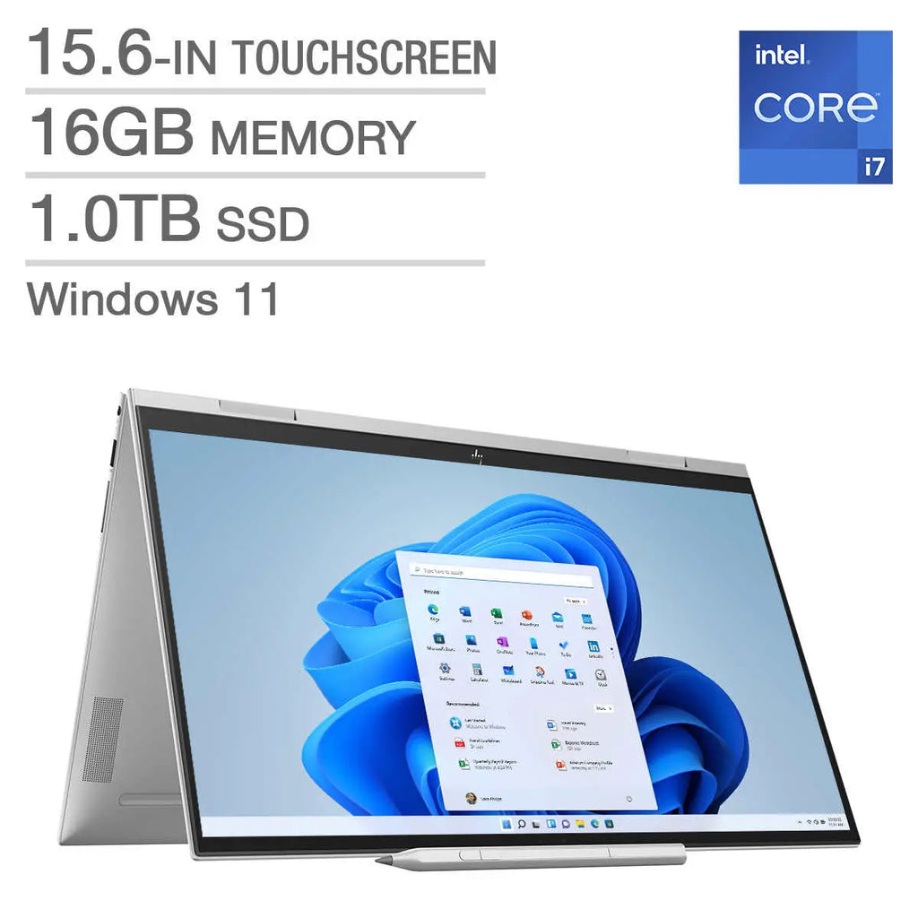 HP Envy X360 15-ES0003CA 2in 1 Laptop, 15.6'' FHD Touchscreen Display, 11th Gen Core I7-1165G7, 16GB ,1TB SSD, Intel Iris XE Graphics, Windows 11 Home - Samazon