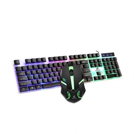 JEQANG JK-1980 USB Wired RGB Keyboard and Mouse for Office and Gaming English Language New Style