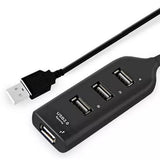 High Speed Mini 4 Port USB 2.0 Hub Black