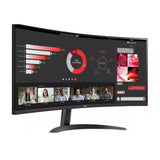 LG 34-Inch UltraWide WQHD VA Curved Monitor with USB Type-C, 100Hz Refresh Rate, 5ms (GtG), HDR10, 16.7MUSB-C 65 W, DP / HDMI | 34WR55QC-B | Black