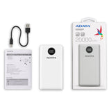 A data P20000QCD Power Bank | Fast Charging Qualcomm QC 3.0 ,20,000mah Capacity |White
