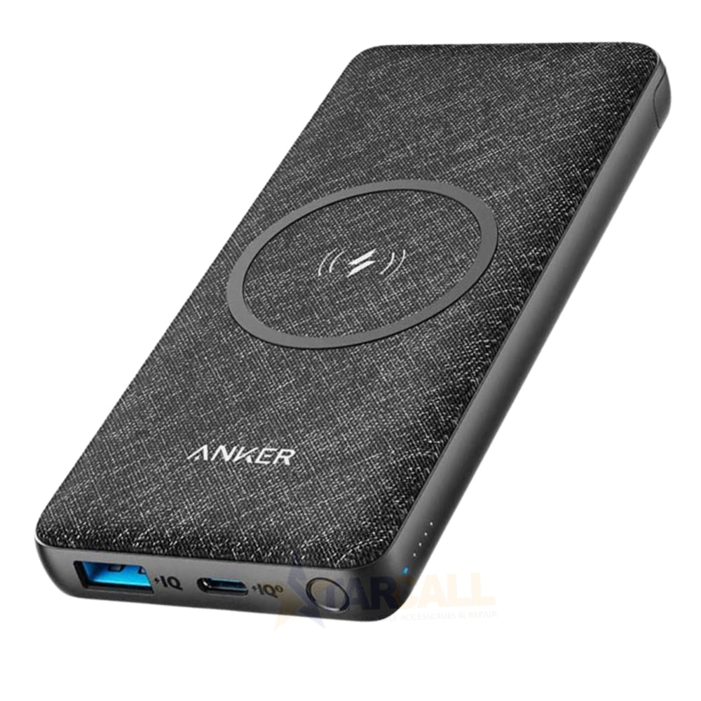 Anker Power Core III Sense 10K Wireless Power Bank 10000mAh Portable Charger 10W Qi Wireless Charging 18W USB-C USB-A Output Black