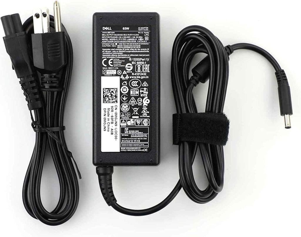 Dell  Laptop Charger Genuine 65W watt 4.5mm tip AC Power Adapter for Inspiron , latitude , Vostro with Power Cord