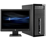 HP ProDesk 400 G1 MT Intel® Core™ i5-4570 8GB RAM 500GB Storage Win10 Pro Micro Tower PC With Monitor K/B Black
