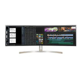 LG 49 Inch 32:9 Curved Ultra Wide Dual QHD 144Hz Nano IPS Curved Monitor With HDMI 2.1, USB Type-C Adjustable 49WQ95C-W White