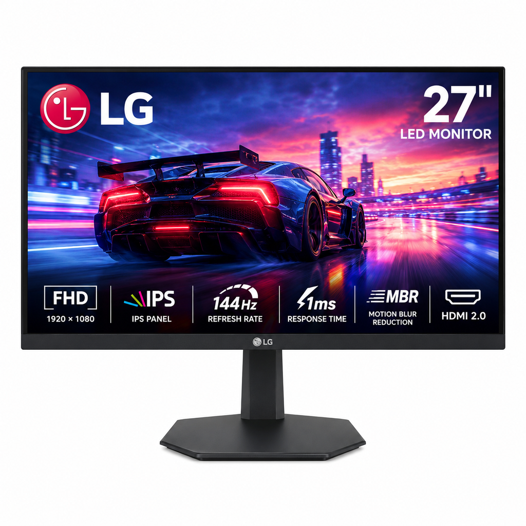 LG 27G411A-B 27-inch Ultragear G4 Full HD (1920 x 1080) IPS Gaming Monitor, 144Hz 1ms MBR HDMI 2.0 Port, Slim Stand, Black