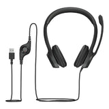 Logitech H390 Wired Headset for PC Laptop Stereo Headphones with Noise Cancelling Black