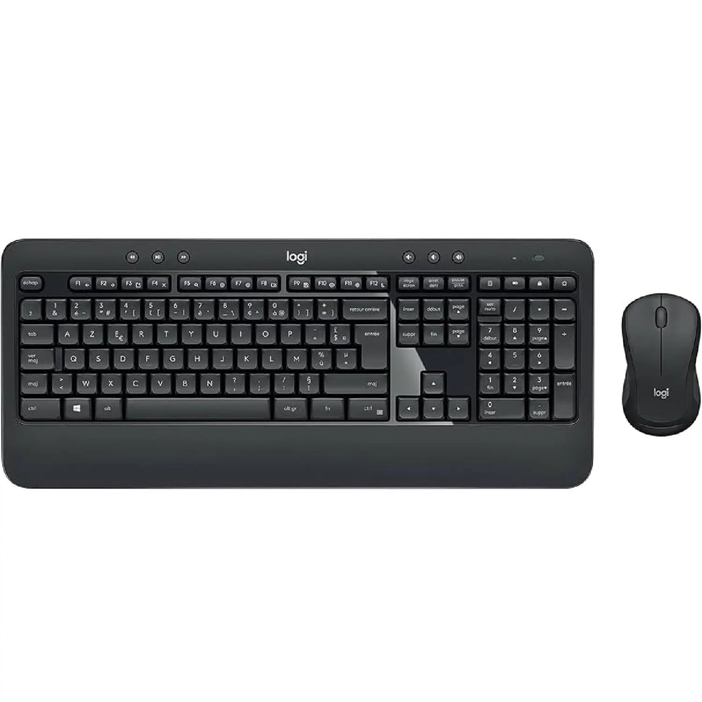 Logitech MK540 Advanced Wireless Keyboard and Mouse Combo for Windows 2.4 GHz Unifying USB-Receiver Multimedia Hotkeys 3-Year Battery Life for PC Laptop Arabic Layout - Black
