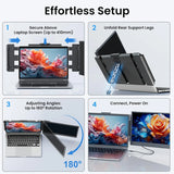 V2COM S1 Laptop Screen Extender 14.1'' Laptop Monitor Extender FHD 1080P IPS Dual Portable Monitor for 13"-17" Laptops Plug and Play Compatible with Windows