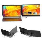 V2COM S1 Laptop Screen Extender 14.1'' Laptop Monitor Extender FHD 1080P IPS Dual Portable Monitor for 13"-17" Laptops Plug and Play Compatible with Windows