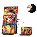 V2COM Z4 Pro Quad Laptop Screen Extender 15.6" FHD 1080P Triple Portable Monitors One-Button Combine to 30" Wide Display One Cable Connection with Driver