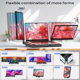 V2COM F3 14" Triple Laptop Monitor Extender, Dual Foldable Full HD Screen Extender USB-C & HDMI