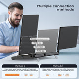 V2COM F3 14" Triple Laptop Monitor Extender, Dual Foldable Full HD Screen Extender USB-C & HDMI