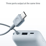  Xiaomi Power Bank 10000mAh Integrated Cable USB and USB-C Port 22.5W Ice Blue