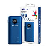 Adata P10000QCD Power Bank | Fast Charging Qualcomm QC 3.0 ,10,000mah Capacity |Blue