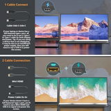 V2COM P4 Portable Monitor, 16" IPS Display, FHD Resolution, 60Hz Refresh Rate, Color Display, Black | P4
