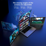 V2COM W3 Quad Screen Extender for Laptop – 14" Triple Portable Monitor Extension | FHD 1080P IPS Display | Plug & Play USB-C/HDMI | Foldable Workstation for 13”-17” Laptops (Windows, Mac, Chrome)