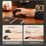 ProtoArc Ergonomic EM11 Mouse, NL Bluetooth Rechargeable Wireless Vertical Mouse 3 Multi-Device Connectivity for Computer/PC/Laptop Black