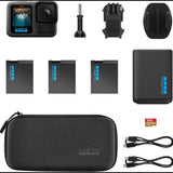 GoPro HERO 13 Black Extended Power Bundle 3x Enduro Batteries, Dual Battery Charger, 64GB SanDisk MicroSD & Carrying Case