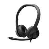Logitech H390 Wired Headset for PC Laptop Stereo Headphones with Noise Cancelling Black