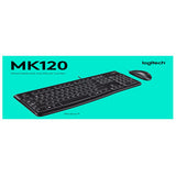 Logitech MK120 CORDED or wired KEYBOARD AND MOUSE COMBO black color