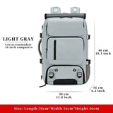 Travel Hiking Backpack with Shoe Compartment & Charging Port – Lightweight Waterproof Large Capacity 17" Laptop Bag Grey