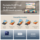 ASUS Zenbook Duo, Intel Core Ultra 9 185H, 32GB RAM, 1TB SSD, 14" 3K OLED WQXGA+ 120Hz Touch, Windows 11, UX8406MA-PS99T