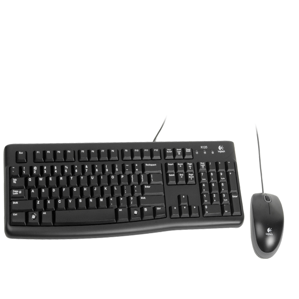 Logitech MK120 Keyboard and Mouse, Color Black