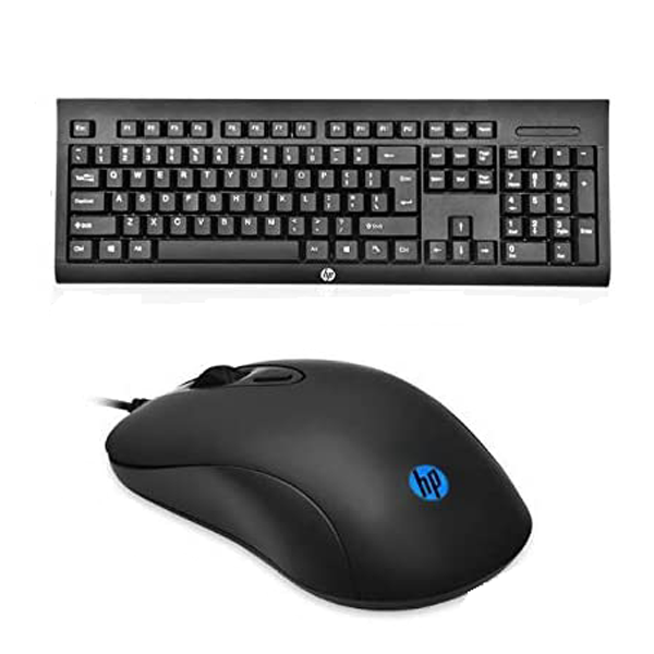 HP KM100 USB Wired Gaming Keyboard Mouse Combo, Color Black
